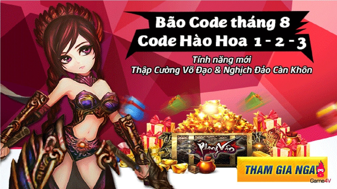 Tặng 300 giftcode Phong Vân Vô Song cho tân thủ