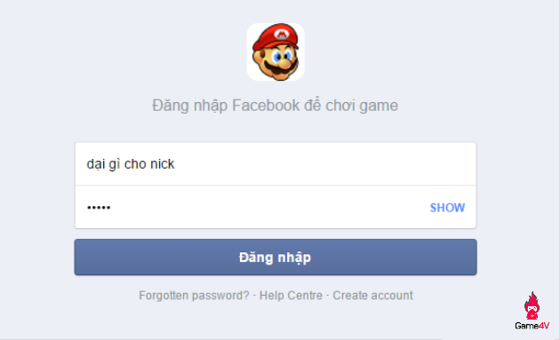 'Đừng dại dột khi vào chơi Mario Online, bạn sẽ mất facebook đấy!'