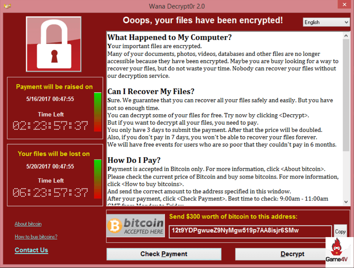 Cục An toàn thông tin cảnh báo và khuyến nghị xử lý gấp mã độc WannaCry trên Windows