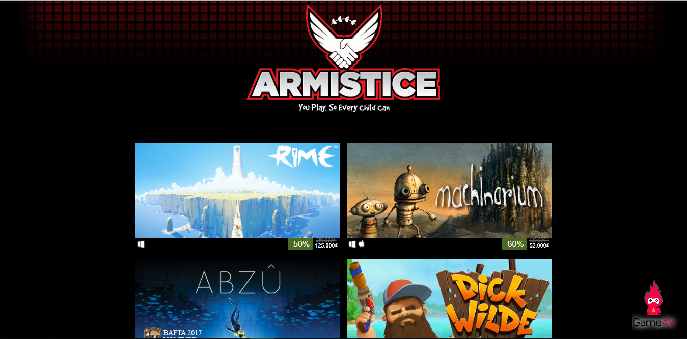 Steam Armistice Sale khai mở với nhiều đầu game giảm giá gây quỹ ủng hộ trẻ em chiến tranh