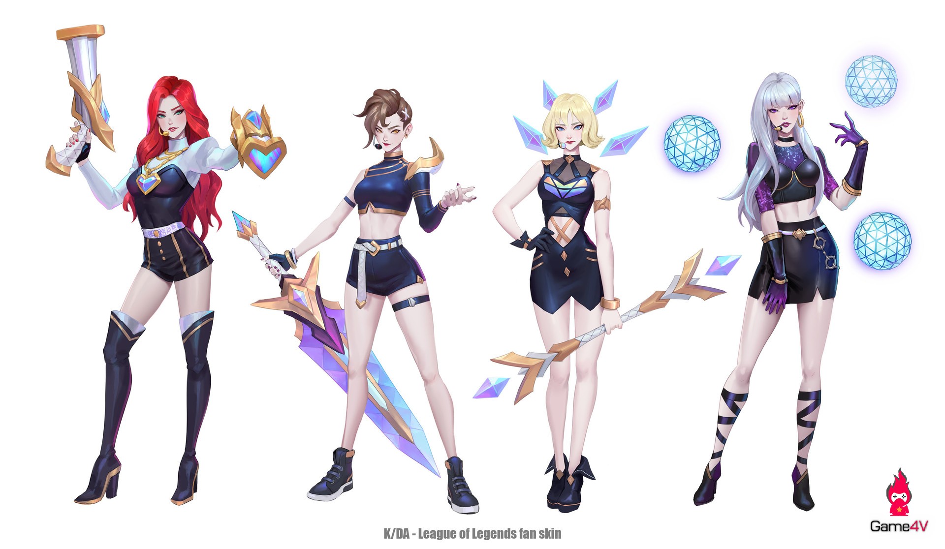 4 trang phục K/DA gồm Miss Fortune, Riven, Lux và Syndra siêu đẹp mắt của fan làm