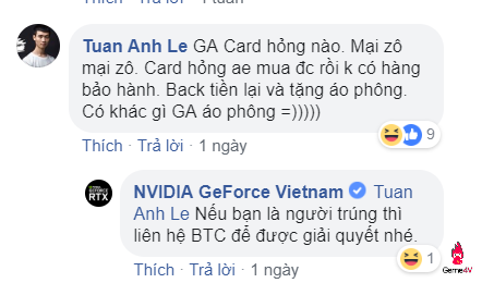 Trúng card 1070 trên page Nvidia Việt Nam nhưng vớ phải card hỏng và được tư vấn đổi thành... áo?