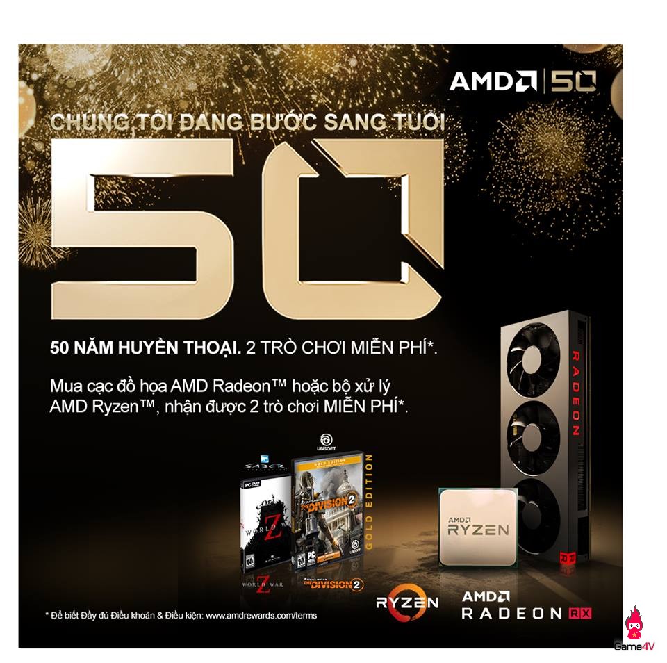 AMD Việt Nam ”chơi lớn” khi mua CPU/VGA  được tặng kèm 2 game Division 2 và World Z War