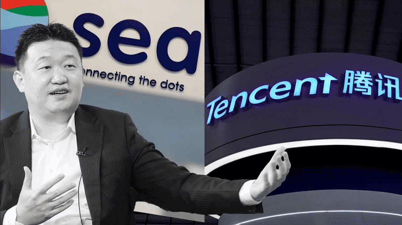 Why did Tencent reduce its stake in Sea Group?