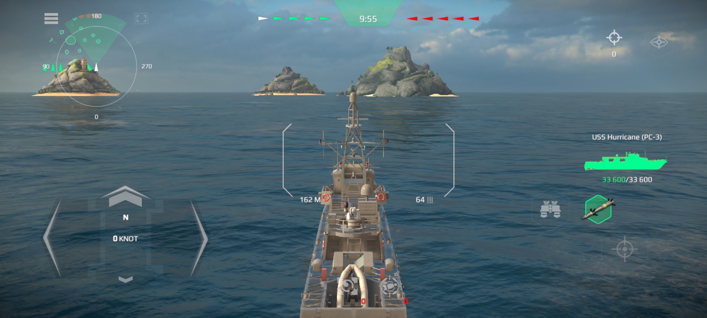 Giao diện chính trong Modern Warships khi tham chiến cùng với đồng đội của bạn