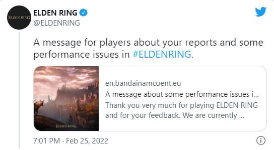 Bandai Namco sẽ giải quyết các vấn đề về hiệu suất của Elden Ring