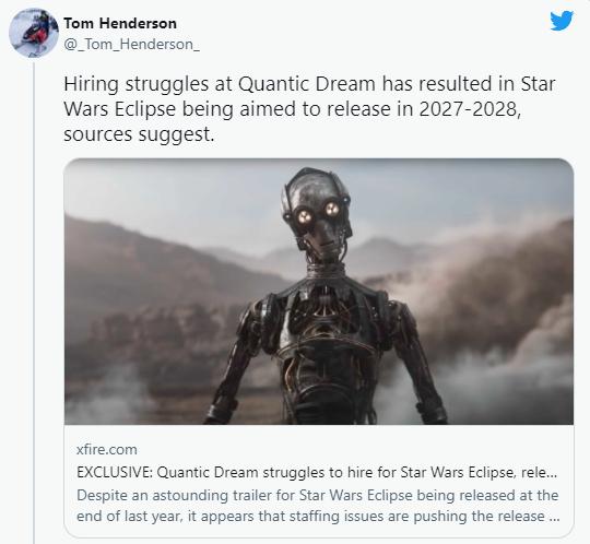 Star Wars Eclipse phải mất ít nhất 5 năm nữa mới được phát hành