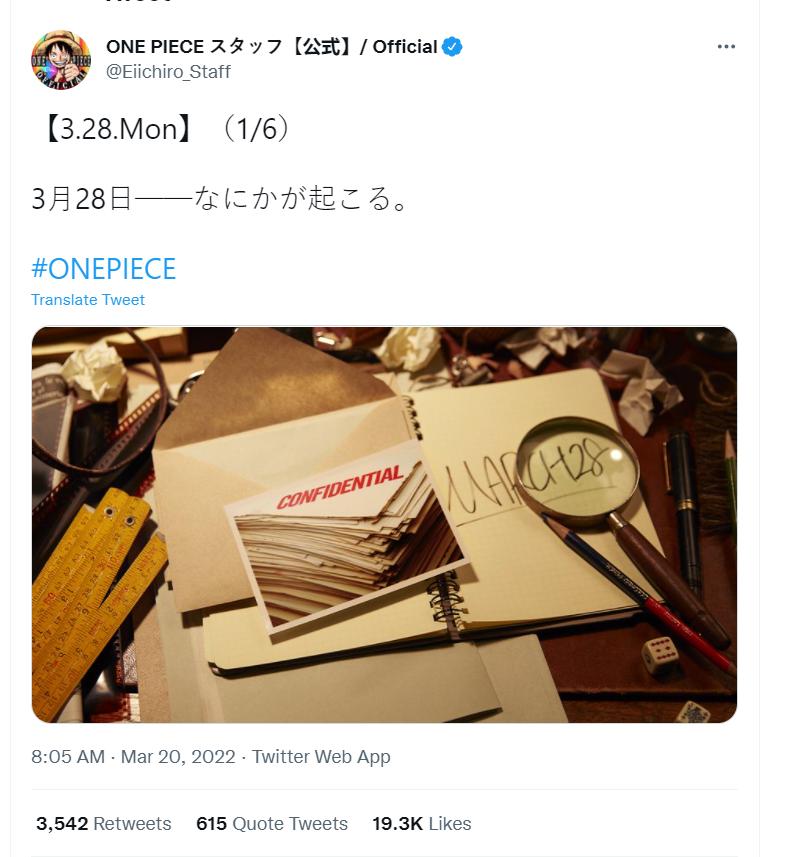 Tác giả Oda tiết lộ rằng sẽ có một ‘bí mật thú vị’ về One Piece được công bố vào 28/03