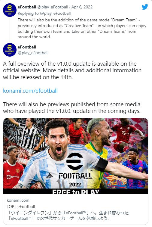 Konami thừa nhận việc phát hành eFootball 2022 đã bị tiến hành quá gấp rút