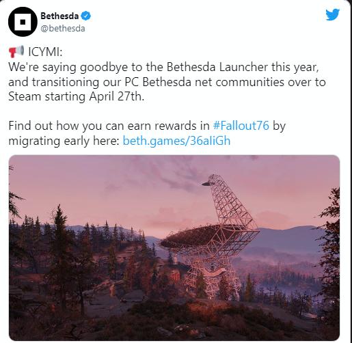 Bethesda xác nhận ngày ngừng hoạt động Bethesda Game Launcher và chuyển sang Steam