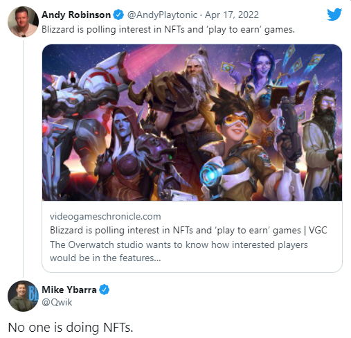 Chủ tịch Blizzard phủ nhận tin đồn về NFT