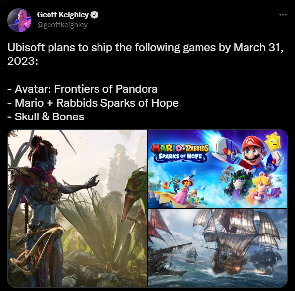 Ubisoft xác nhận ba tựa game lớn có kế hoạch phát hành cuối tháng 3 năm 2023