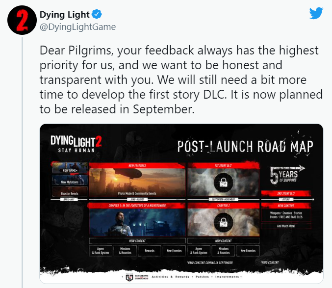 Dying Light 2 trì hoãn ra mắt DLC cốt truyện đầu tiên
