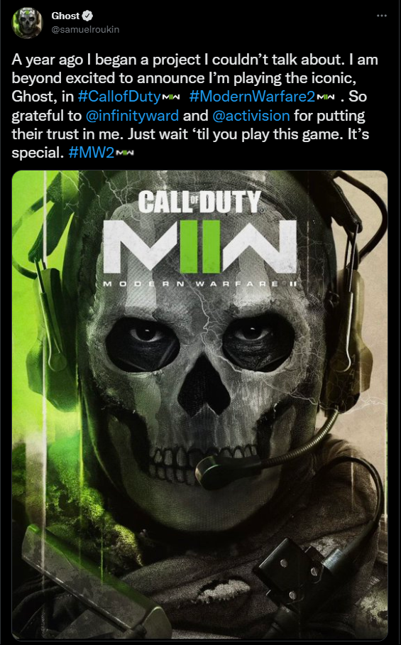Call of Duty: Modern Warfare 2 sẽ thay diễn viên mới cho Ghost