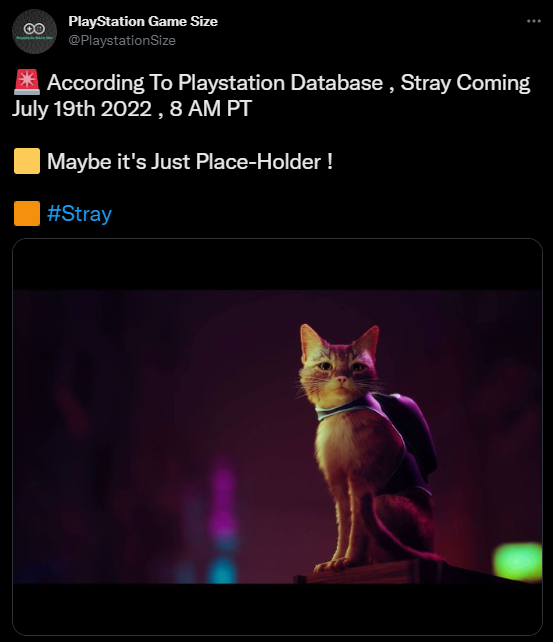 Stray của PlayStation rò rỉ ngày phát hành