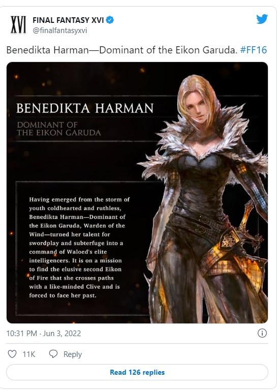 Final Fantasy 16 tiết lộ tiểu sử nguồn gốc nhân vật Benedikta Harman