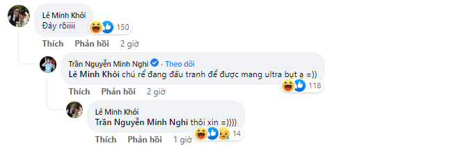 BLV Lê Khôi cũng chúc mừng thì MC Minh Nghi nhắc lại vụ "Ultra Bụt" huyền thoại
