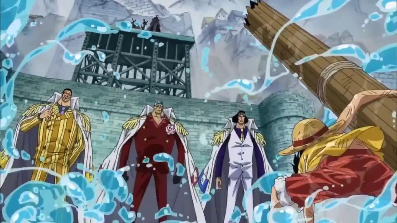 Compare the strength of the Yonko, Captain and Admiral in One Piece