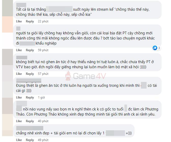 Một số bình luận của fan hâm mộ bênh vực nữ MC số 1 Liên Quân Mobile Việt Nam.