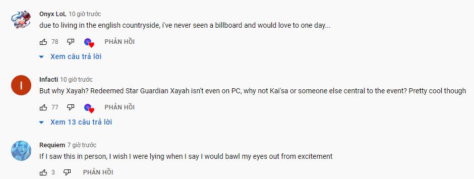 Một số bình luận của cộng đồng game thủ về trang phục VBTT của Xayah trong Tốc Chiến.