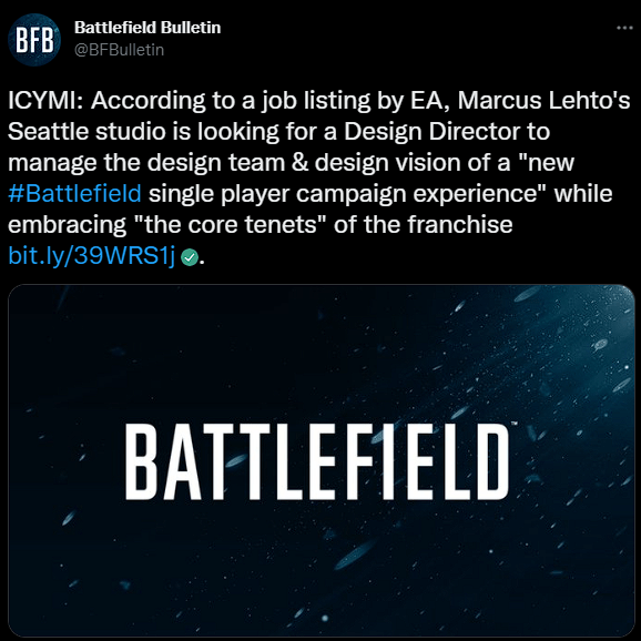 Battlefield sẽ đem trở lại chiến dịch cốt truyện một người chơi