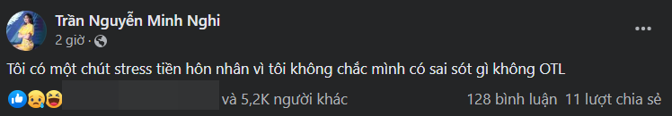 MC Minh Nghi's late-night status line