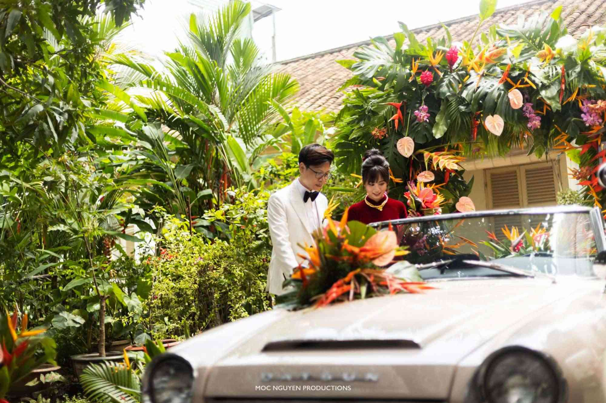 The convertible used to pick up the bride.