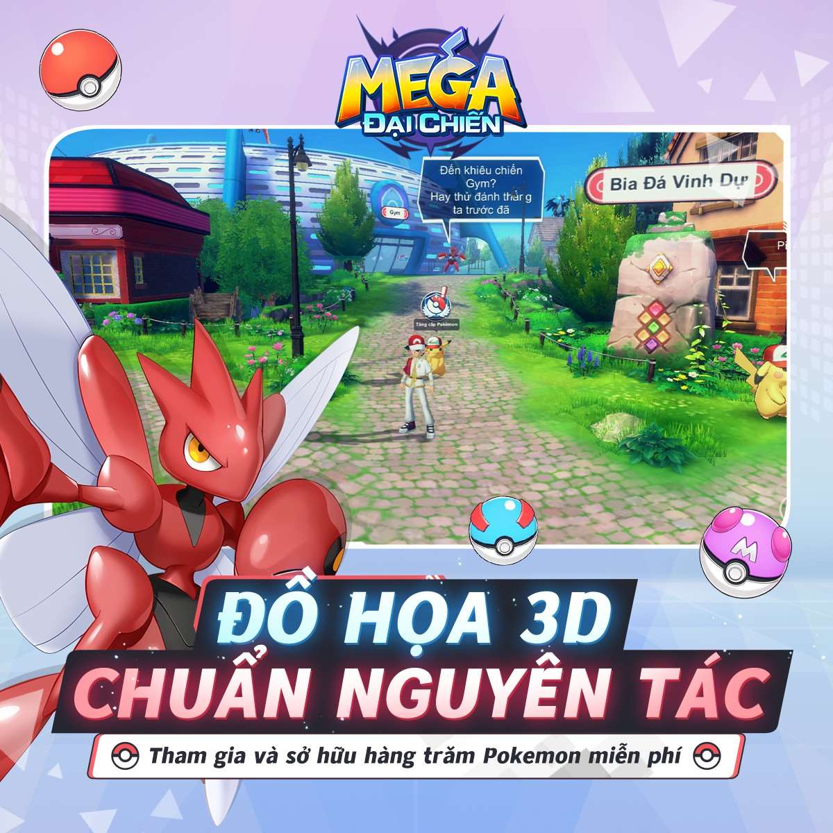 Game 3D giao dịch trực tiếp Pokemon đầu tiên tại Việt Nam  Mega Đại Chiến  chính thức ra mắt