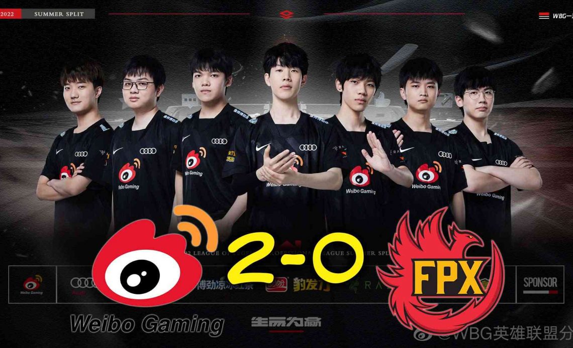 Angel tỏa sáng, Weibo Gaming giành chiến thắng áp đảo trước FunPlus Phoenix tại LPL Mùa Hè 2022