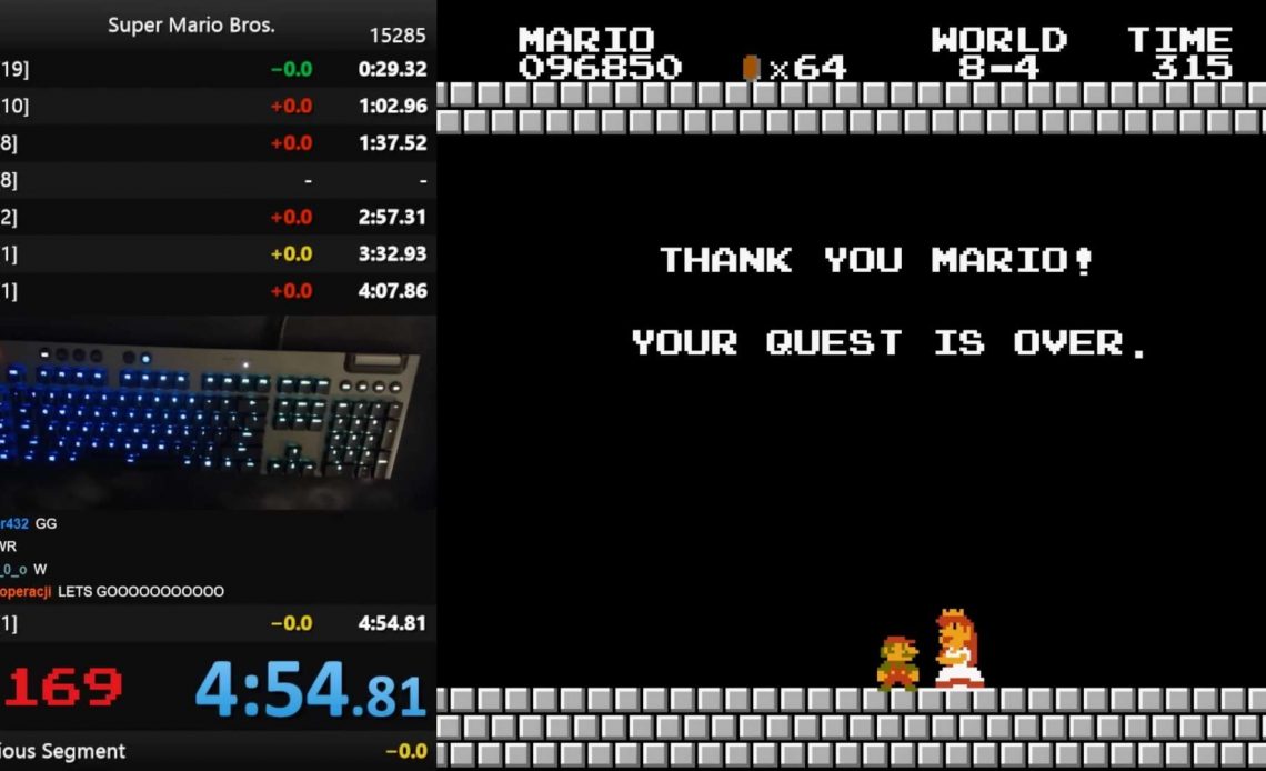 Streamer lập kỉ lục phá đảo Super Mario trong chưa đến 5 phút