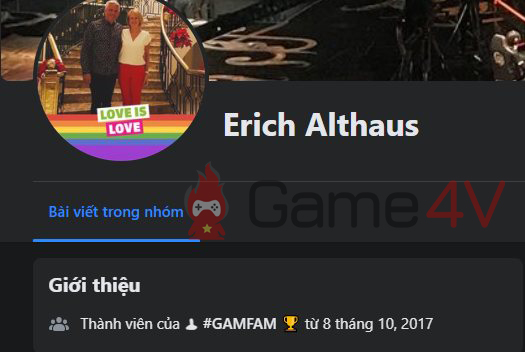 Ông Erich Althaus vào group fan GAM từ tận tháng 10 năm 2017 - cùng thời điểm CKTG 2017.