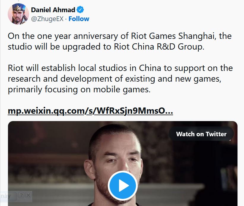 Riot Games Trung Quốc tích cực làm game mobile.