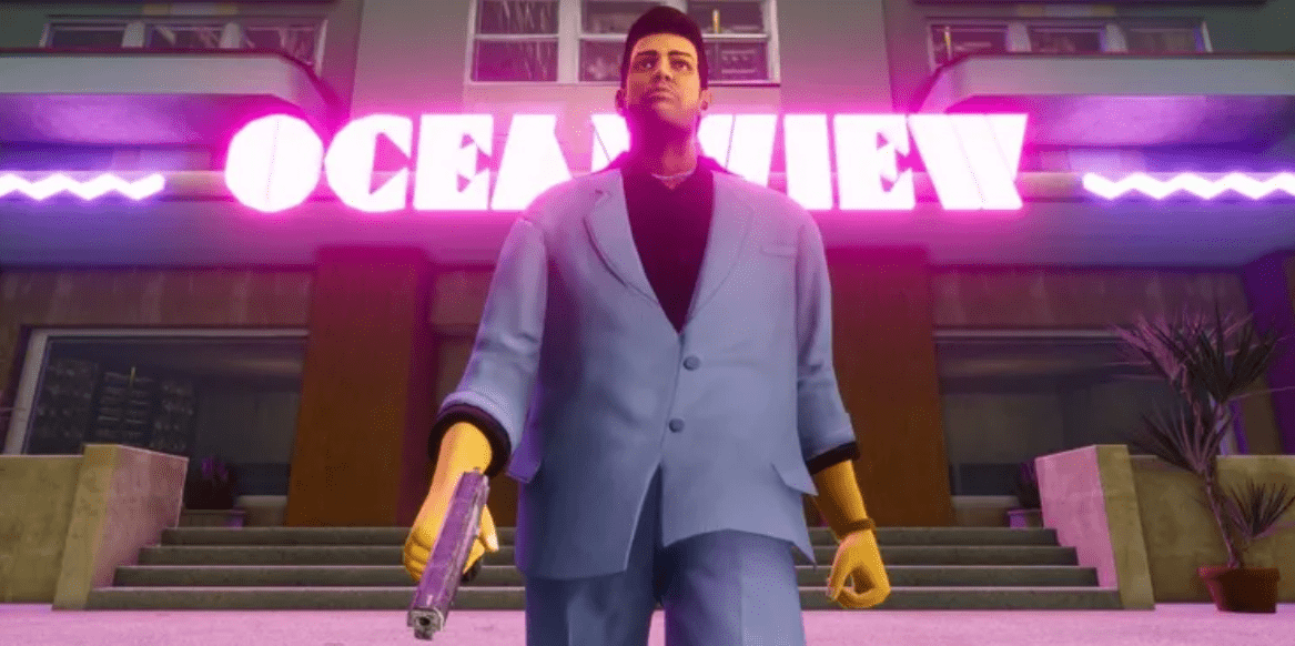 Vice City inspired in the aesthetic style of the open world genre