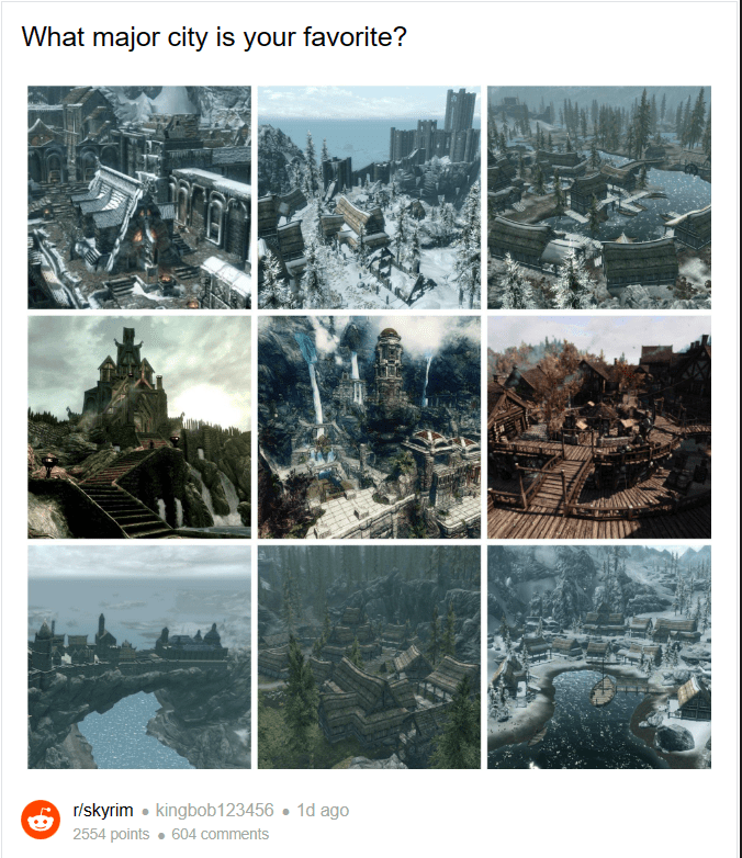 Skyrim và thành phố tuyệt nhất trong lòng game thủ