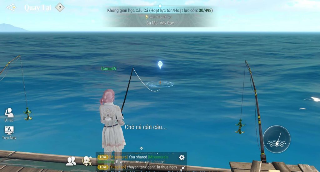 Người chơi có thể câu cá để giải trí.