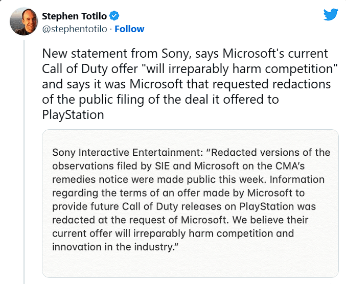 Sony tin rằng Call of Duty của Xbox sẽ ‘gây tổn hại không thể khắc phục đến sự cạnh tranh’