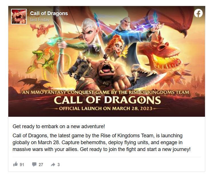 Call of Dragons – Game MMOSLG của Farlight Games phát hành ngày 28/03