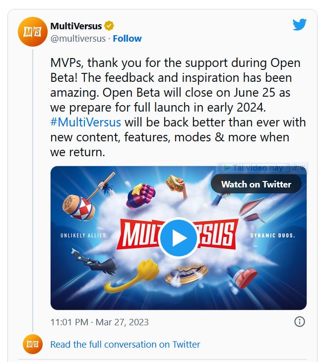 MultiVersus đóng cửa để bổ sung thêm.