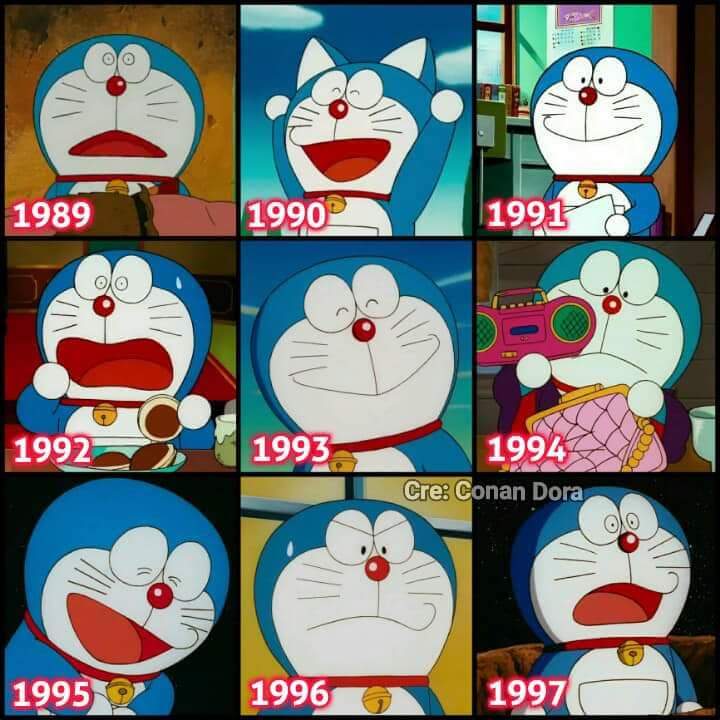 Tạo hình của Doraemon qua từng thời kỳ
