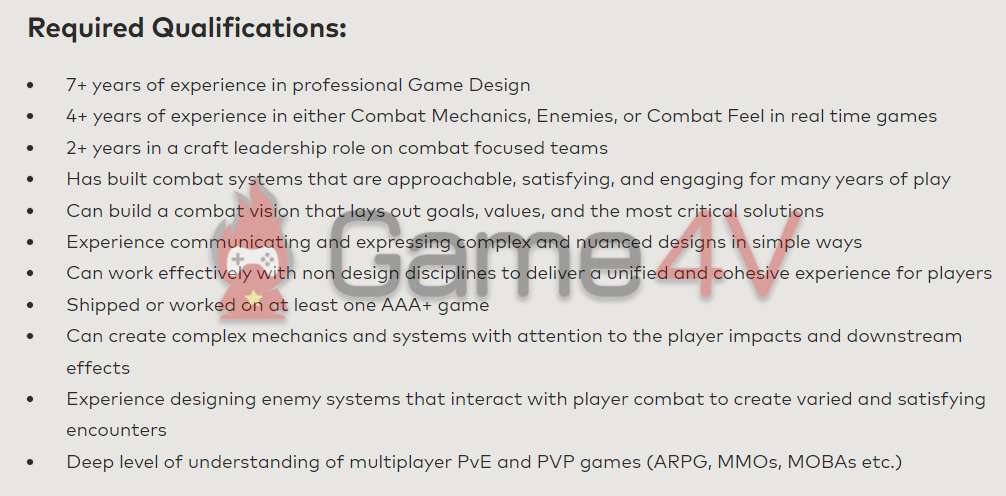 Một số yêu cầu của Riot Games trong thông báo tuyển dụng nhà thiết kế game của mình.