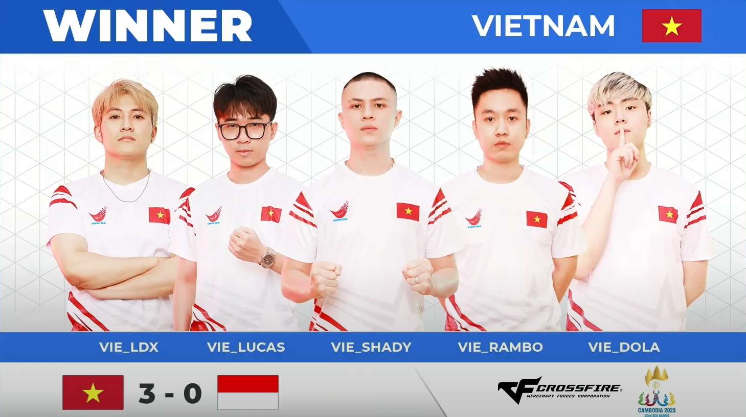 Chiến thắng áp đảo 3-0 ở trận chung kết, Việt Nam chính thức lên ngôi vô địch bộ môn Đột Kích tại SEA Games 32.