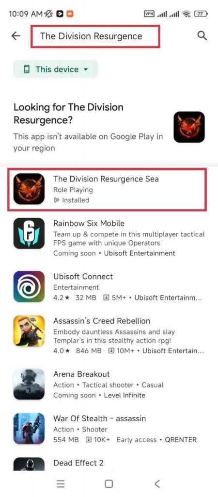Hướng dẫn chi tiết tải The Division Resurgence phiên bản Đông Nam Á cho Android