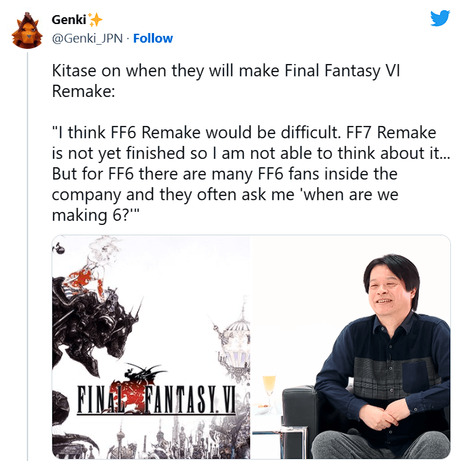 Một số nhà phát triển Square Enix muốn làm Final Fantasy 6 Remake