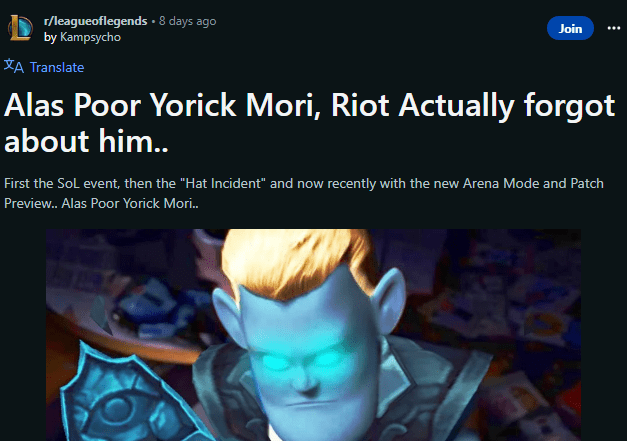 LMHT: Người chơi cho rằng Riot Games đã lãng quên Yorick