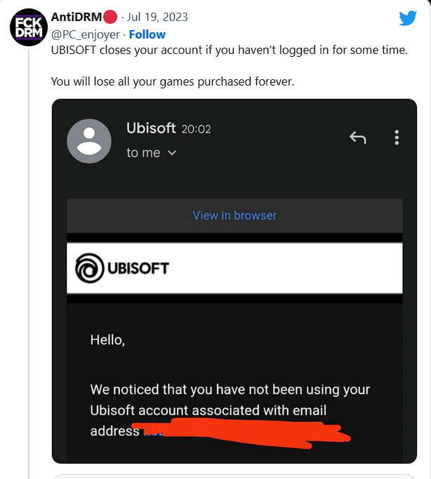 Ubisoft xóa tài khoản game của các game thủ lâu không đăng nhập