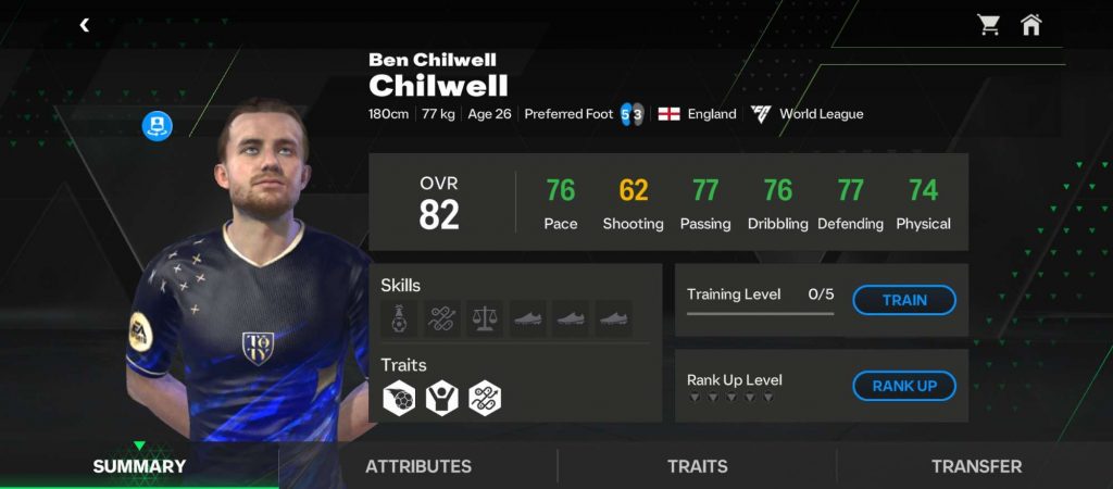 Một số cầu thủ do chủ trương thiết kế mô hình có đầu hướng lên trên nên tự động khiến cho khuôn mặt và đôi mắt không đủ thật như Ben Chilwell trên hình.