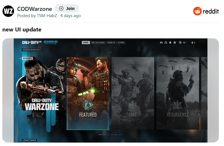 Call of Duty: Warzone khiến người chơi thất vọng vì UI mới giống… dịch vụ chiếu phim