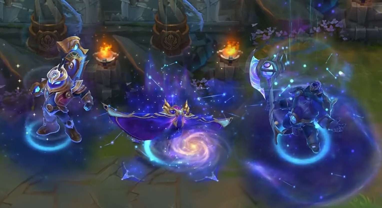 The beautiful transformation animations of the universe skin line in League of Legends.