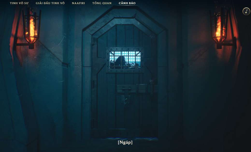 Người chơi có thể "gõ cửa" để thấy Briar đi loanh quanh trong phòng giam.