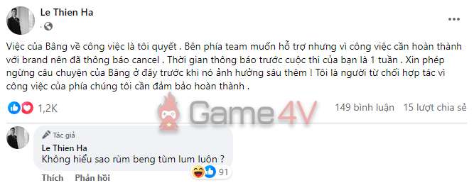 Anh SGP Yamate chia sẻ về chuyện của tuyển thủ Lai Bâng.